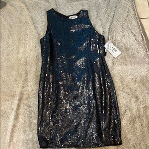Sequin Shift Dress in Blue